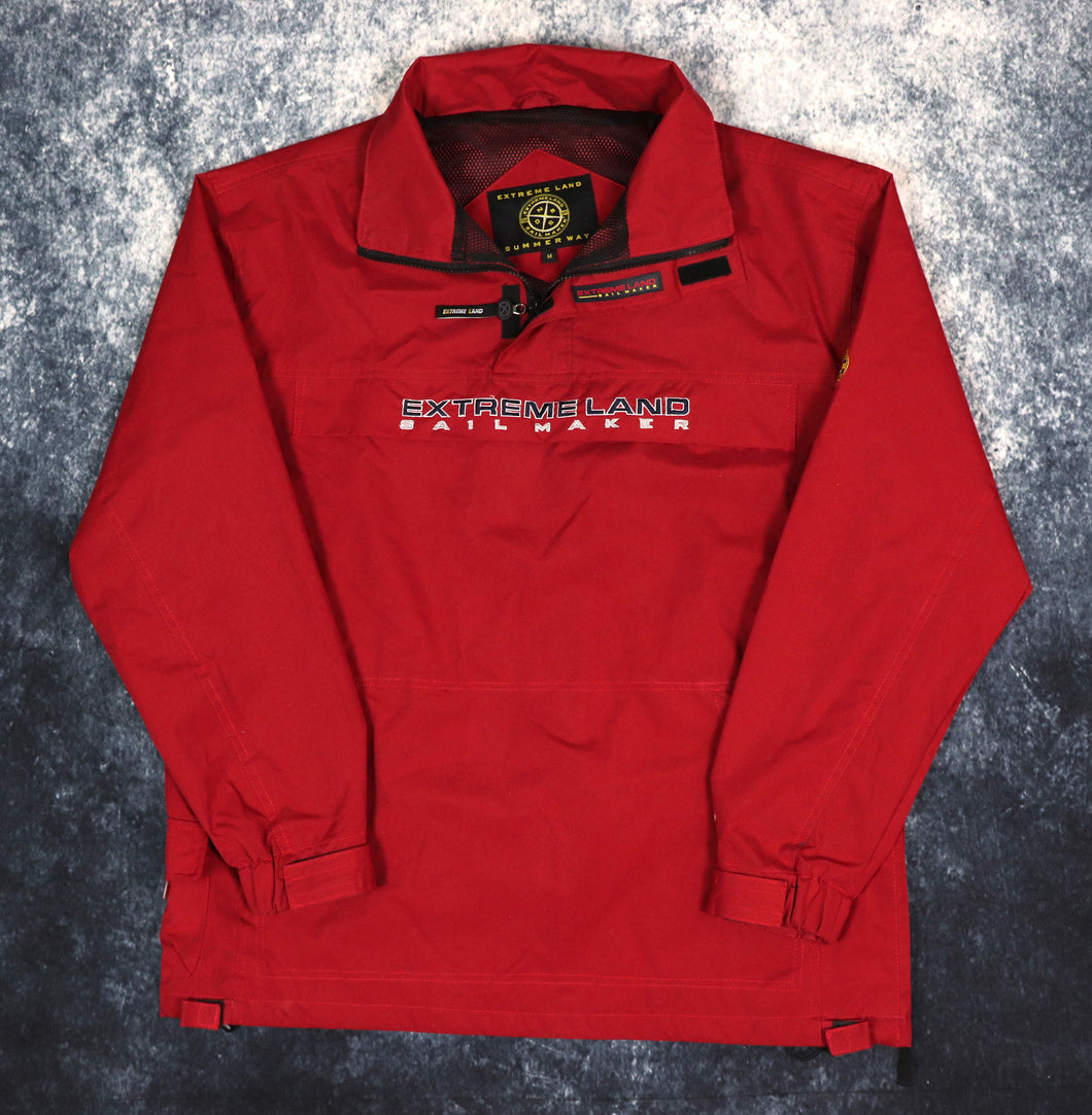 Vintage Red Extreme Land Sailmaker 1/4 Zip Windbreaker Jacket | XL