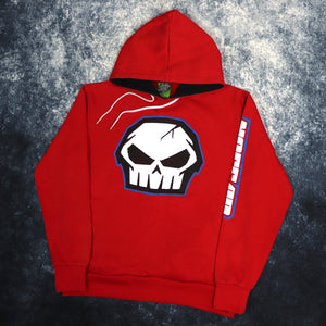 Vintage Red No Fear Skull Hoodie | Small