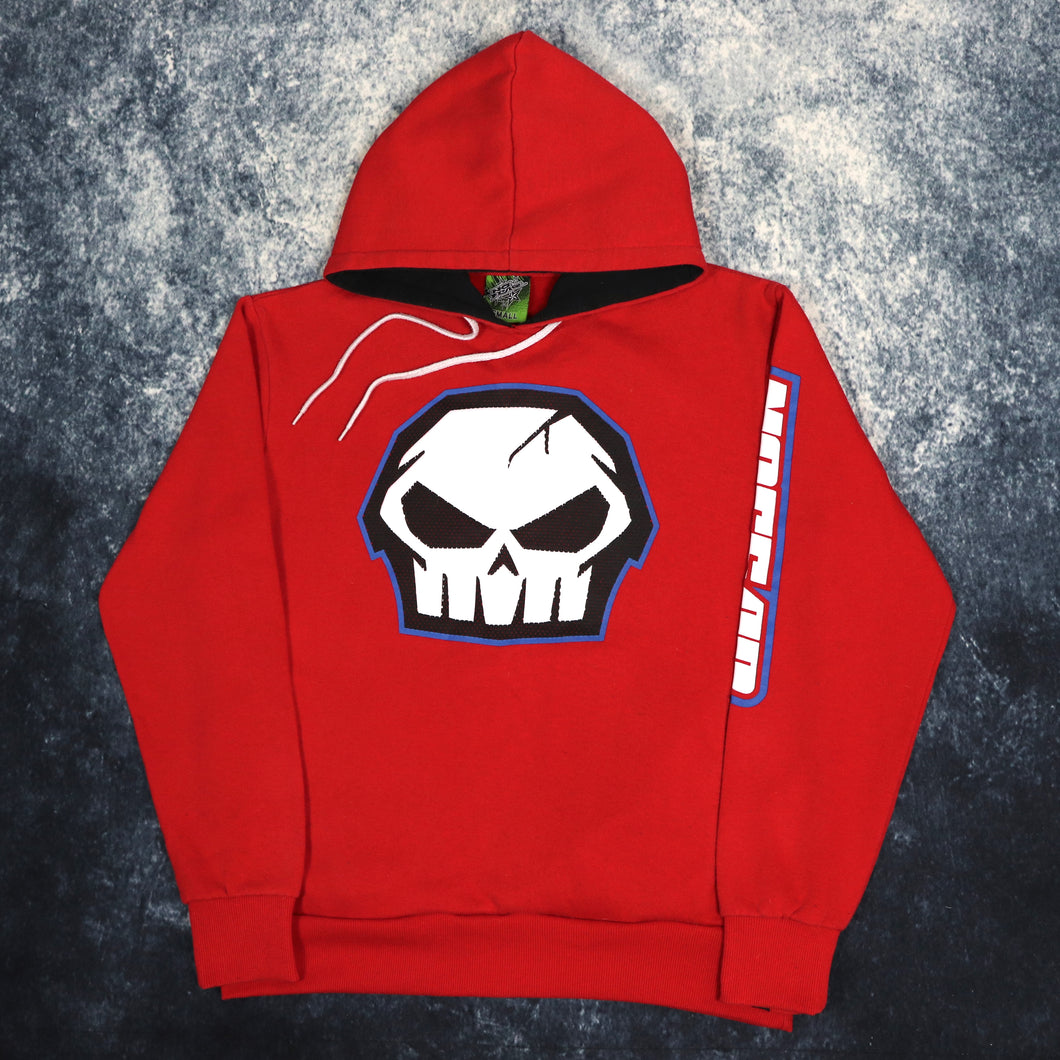 Vintage Red No Fear Skull Hoodie | Small