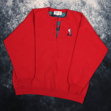 Load image into Gallery viewer, Vintage Red Pringle Sports Button Up Sweatshirt | Medium

