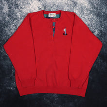 Load image into Gallery viewer, Vintage Red Pringle Sports Button Up Sweatshirt | Medium
