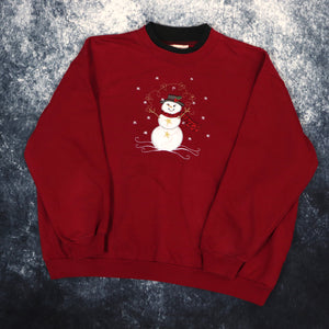Vintage Red Snowman Sweatshirt | Size 8