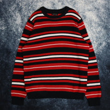 Load image into Gallery viewer, Vintage Red, Black &amp; White Striped Jumper
