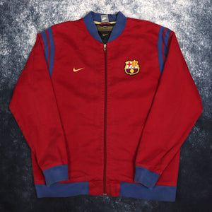 Vintage Red & Blue Barcelona FC Nike Bomber Jacket | 4XL