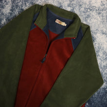 Load image into Gallery viewer, Vintage Red, Blue &amp; Green Colour Block Fleece Jacket
