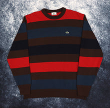 Load image into Gallery viewer, Vintage Red, Brown &amp; Blue Stripy Lacoste Jumper | Medium
