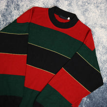 Load image into Gallery viewer, Vintage Red, Green &amp; Black Colour Block Jumper
