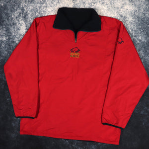 Vintage 90s Red & Navy Raging Bull Reversible 1/4 Zip Fleece Jacket | XXL