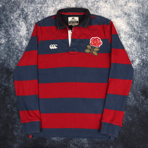 Vintage Red & Navy Striped Canterbury Rugby Sweatshirt | Large