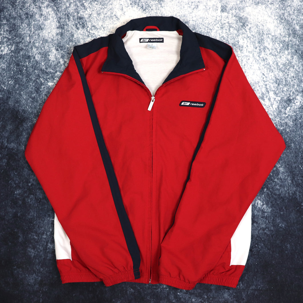 Vintage Red, Navy & White Reebok Windbreaker Jacket | Medium