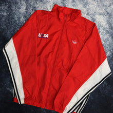Load image into Gallery viewer, Vintage Red &amp; White Adidas USA Special Olympics Windbreaker Jacket
