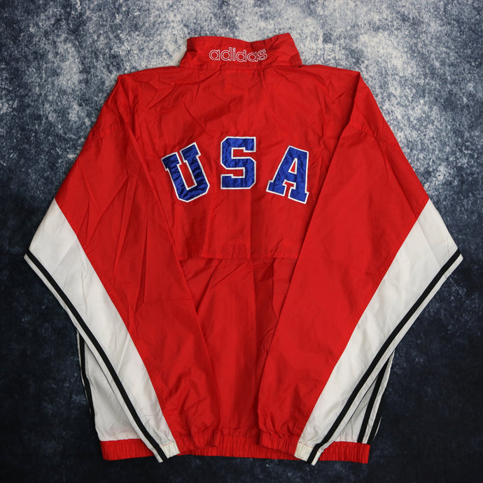 Vintage Red & White Adidas USA Special Olympics Windbreaker Jacket