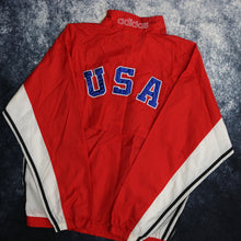 Load image into Gallery viewer, Vintage Red &amp; White Adidas USA Special Olympics Windbreaker Jacket
