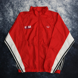 Vintage Red & White Adidas USA Special Olympics Windbreaker Jacket