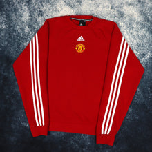Load image into Gallery viewer, Vintage Red &amp; White Manchester United Adidas Sweatshirt | Small
