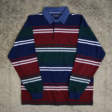 Load image into Gallery viewer, Vintage Red, White, Navy &amp; Green Colour Block Rugby Sweatshirt
