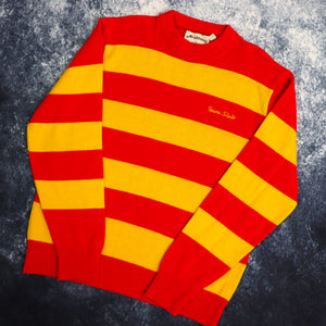 Vintage Red & Yellow Striped Iowa State Jumper | Small