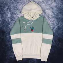Load image into Gallery viewer, Vintage Sage Green &amp; Beige Colour Block Cactus Hoodie | XS
