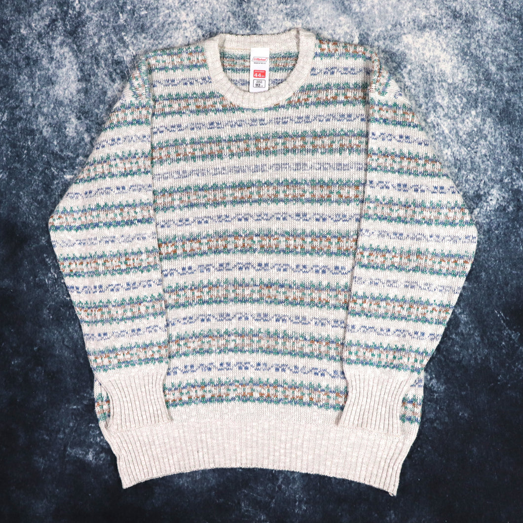 Vintage 90's Striped St Michael Grandad Jumper | Medium