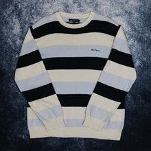 Load image into Gallery viewer, Vintage Cream, Baby Blue &amp; Navy Striped Ben Sherman Jumper
