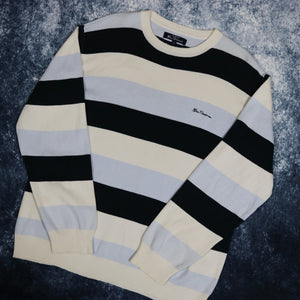 Vintage Cream, Baby Blue & Navy Striped Ben Sherman Jumper