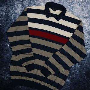 Vintage Striped Collared Sweatshirt