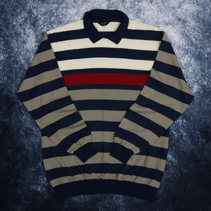 Vintage Striped Collared Sweatshirt