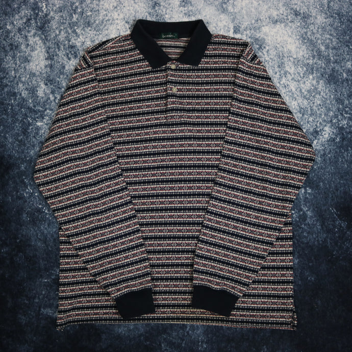 Vintage Striped Bossini Collared Sweatshirt