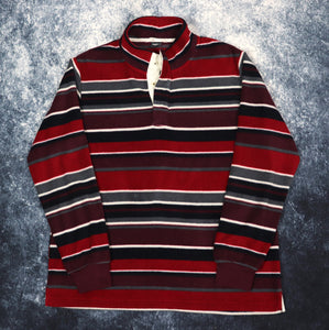 Vintage Striped Cotton Traders Fleece Sweatshirt | Large
