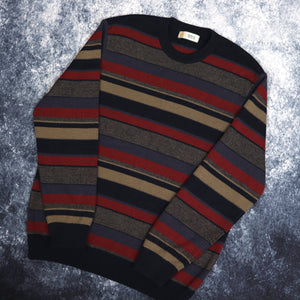 Vintage Striped Grandad Jumper | Small