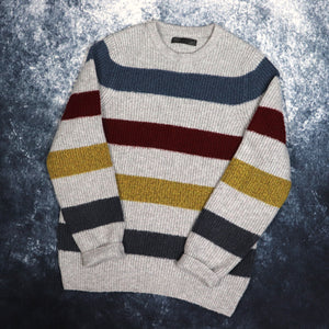 Vintage Striped Grandad Jumper | XS