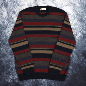 Vintage Striped Grandad Jumper | Small