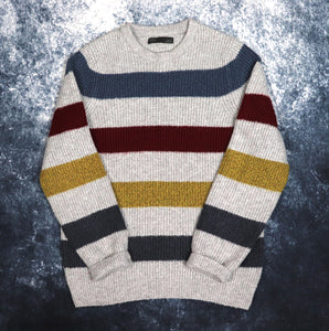 Vintage Striped Grandad Jumper | XS