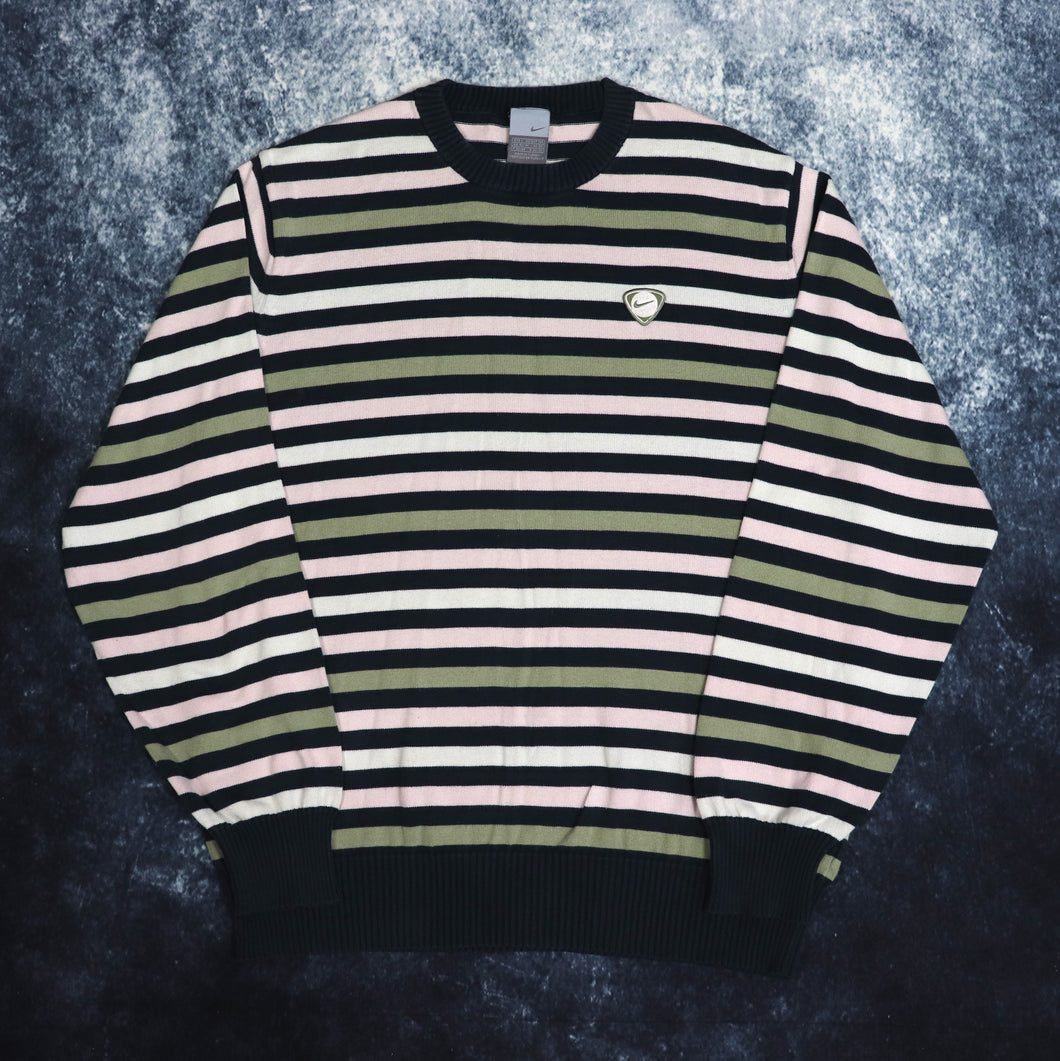 Vintage Striped Nike Jumper | Large