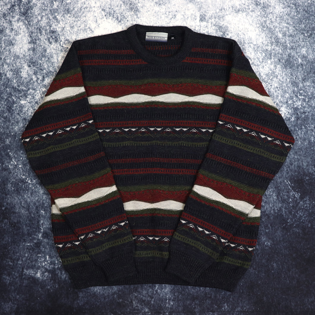 Vintage Striped Tom Hanson Grandad Jumper | Medium