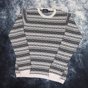 Vintage Style Aztec Grandad Jumper | Small