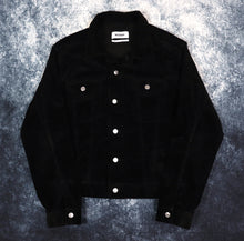 Load image into Gallery viewer, Vintage Style Black Corduroy Trucker Jacket | Medium

