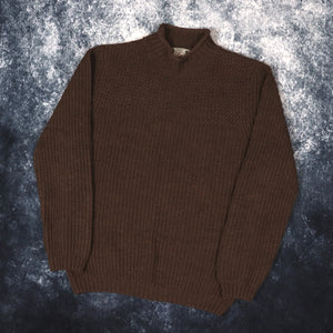 Vintage Style Brown High Neck Jumper | Small