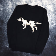 Load image into Gallery viewer, Vintage Style Navy Dog Jumper | Small
