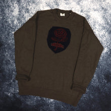 Load image into Gallery viewer, Vintage Style Khaki Rose Jumper | Small
