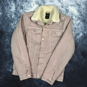 Vintage Style Sherpa Fleece Lined Denim Jacket | Medium
