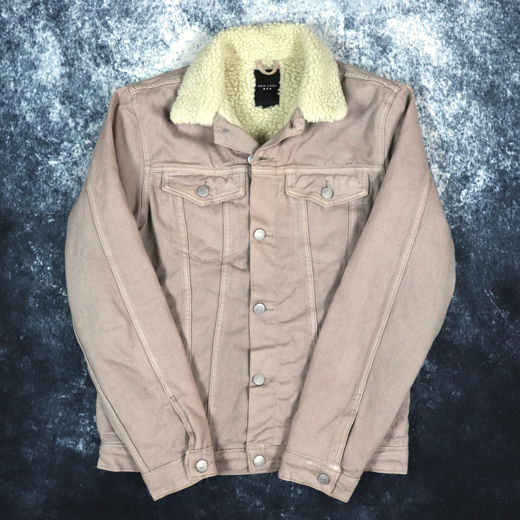 Vintage Style Sherpa Fleece Lined Denim Jacket | Medium