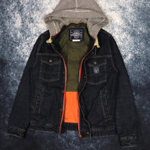 Load image into Gallery viewer, Vintage Superdry Worker Hooded Dark Denim Jacket | XS
