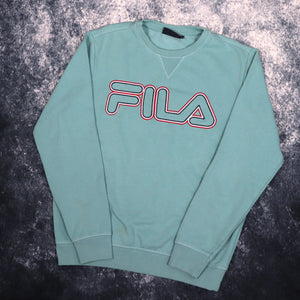 Vintage Teal Fila Spell Out Sweatshirt | Small