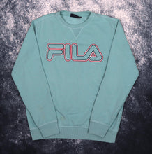 Load image into Gallery viewer, Vintage Teal Fila Spell Out Sweatshirt | Small
