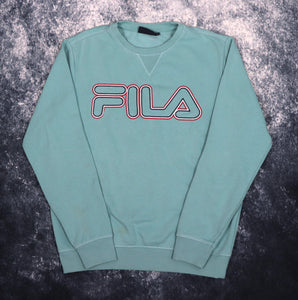 Vintage Teal Fila Spell Out Sweatshirt | Small