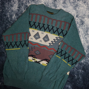 Vintage Teal Grandad Jumper