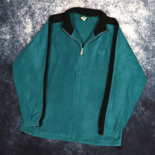 Load image into Gallery viewer, Vintage Teal &amp; Black Cotton Traders Fleece Jacket | Large
