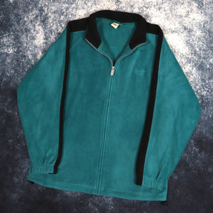 Vintage Teal & Black Cotton Traders Fleece Jacket | Large