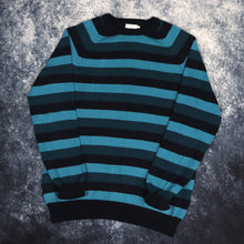 Load image into Gallery viewer, Vintage Teal &amp; Navy Striped Cotton Traders Jumper | Medium
